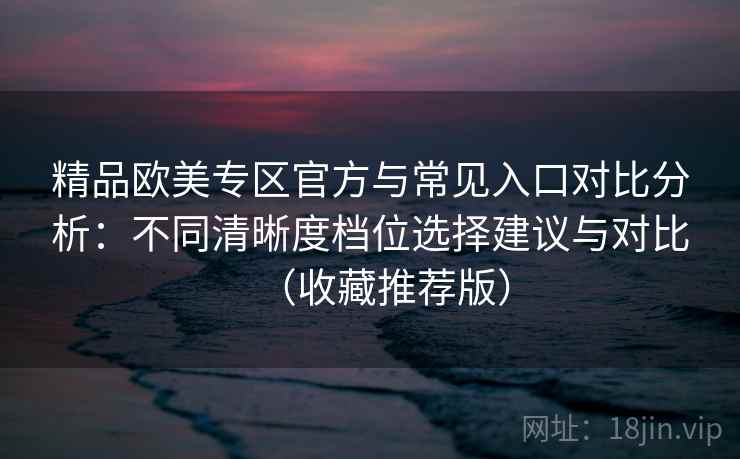 精品欧美专区官方与常见入口对比分析：不同清晰度档位选择建议与对比（收藏推荐版）
