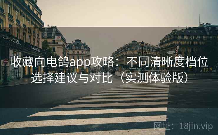 收藏向电鸽app攻略：不同清晰度档位选择建议与对比（实测体验版）