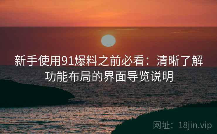 新手使用91爆料之前必看：清晰了解功能布局的界面导览说明