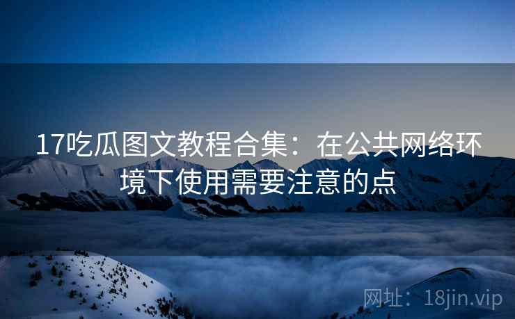 17吃瓜图文教程合集：在公共网络环境下使用需要注意的点